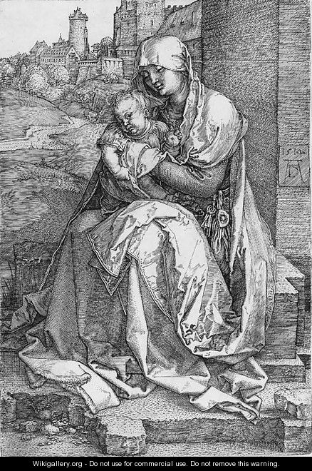 The Virgin and Child Seated by a Wall 2 - Albrecht Durer