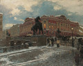 View of the Anichkov Bridge in St. Petersburg - Aleksandr Karlovich Beggrov