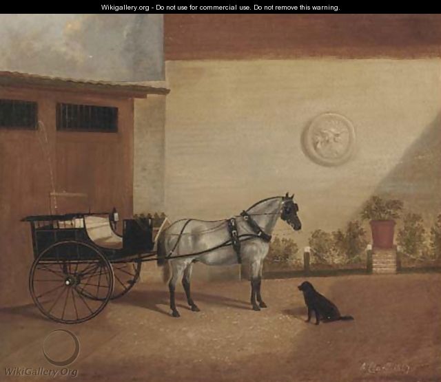 A carriage horse with a gig - A. Clark