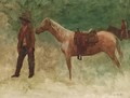 Standing Cowboy with Horse - Albert Bierstadt