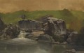 Rocks and Stream, Westphalia, Germany - Albert Bierstadt