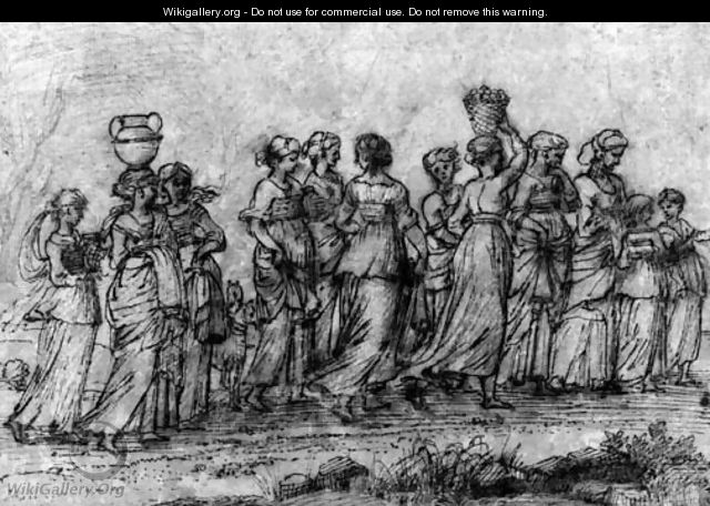 A group of women returning from the well - Agostino Tassi