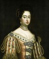Portrait of Queen Mary II, half length, wearing an ermine-lin - Sir Godfrey Kneller