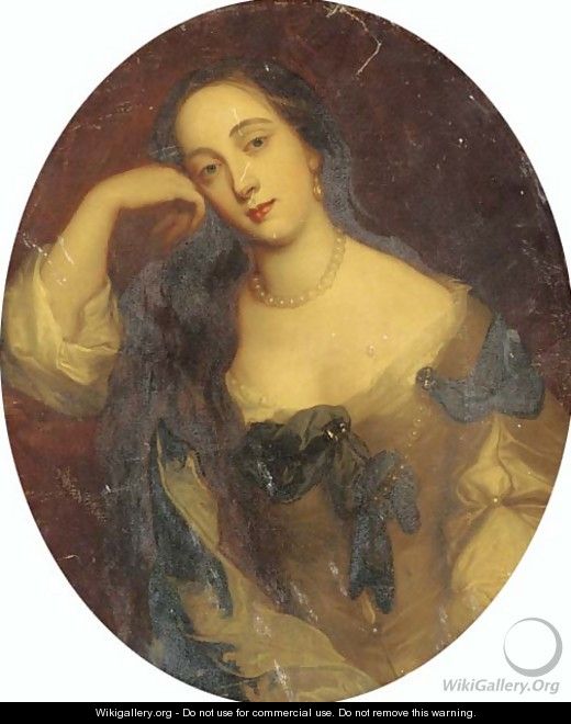 Portrait of Barbara Villiers, Countess of Castlemaine, in a white dress - (after) Sir Peter Lely