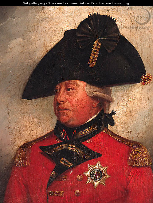 Portrait of George III, small quarter-length, in uniform - (after) Sir William Beechey
