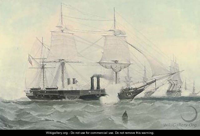 H.M. war steam frigate the Terrible of 1847 Tons, and 800 horsepower, by H. Papprill - William Adolphus Knell