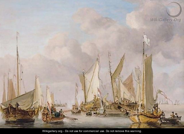 Dutch yachts and vessels preparing to sail - Willem van de, the Younger Velde