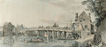 The old wooden bridge at Windsor - (after) Paul Sandby