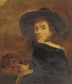 Portrait of a gentleman, bust-length, holding a skull - Michael Sweerts