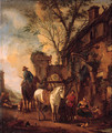 Travellers resting before an inn - (after) Philips Wouwerman