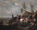 Heralds halting at a blacksmith's near an encampment - (after) Philips Wouwerman