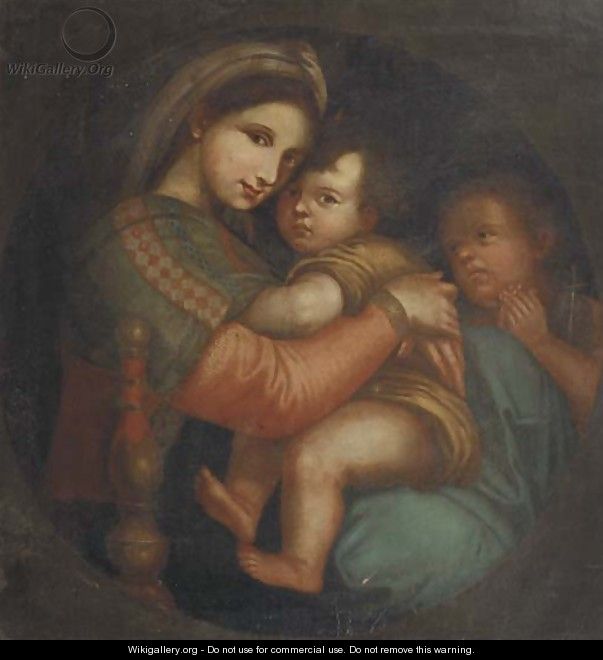 The Madonna della Sedia, in a feigned tondo - Raphael