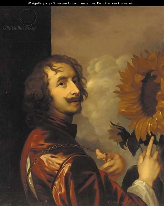 Self-portrait with a sunflower - Sir Anthony Van Dyck