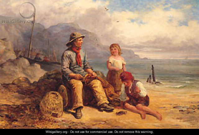 Mending The Nets - (after) Frederick Daniel Hardy