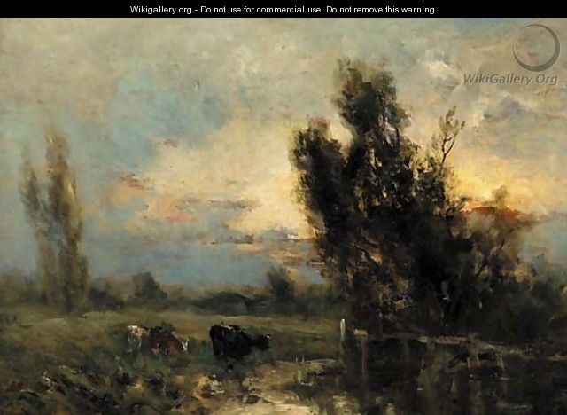 Cattle watering at dusk - (after) George Boyle