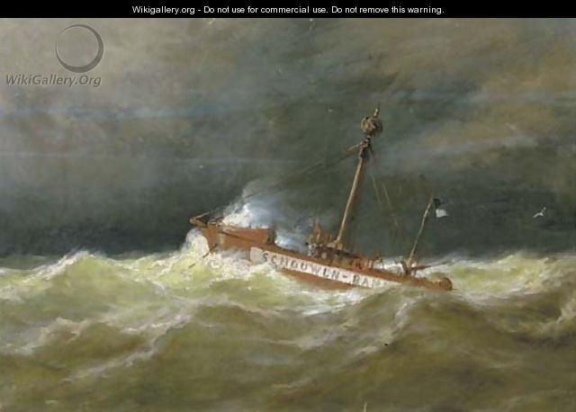The Schouwen Bank light vessel at sea - (after) George Laurens Kiers
