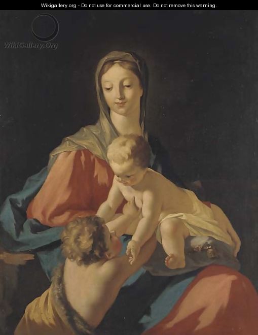 The Madonna and Child with the infant Saint John the Baptist - (after) Giovanni Antonio Pellegrini
