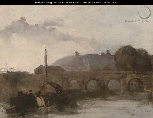 Evening on the river - (after) David Cox