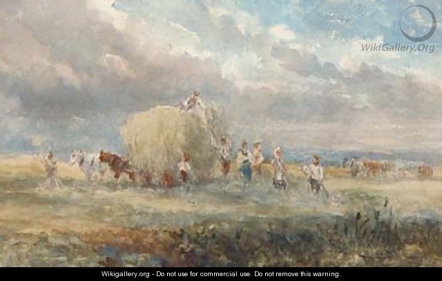 Harvesters loading the hay wagon - (after) Cox, David