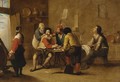 Peasants smoking and drinking in a tavern - (after) Cornelis De Wael