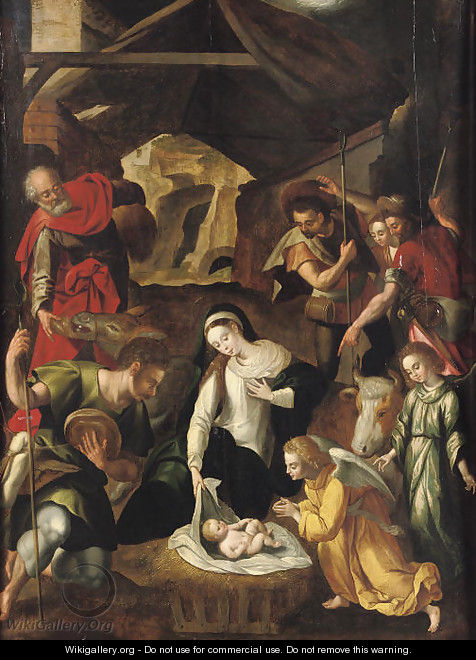 The Adoration of the Shepherds - (after) Cornelis De Baellieur I