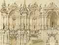 Design for an elaborate facade with three bays - (after) Ferdinando Galli Bibiena