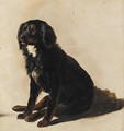 A seated dog, a sketch - (after) Eugene Joseph Verboeckhoven