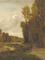 Le Chemin de Halage - (after) Emile Charles Lambinet