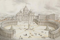 Rome View of the Piazza San Pietro with the Vatican - (after) Francesco Panini