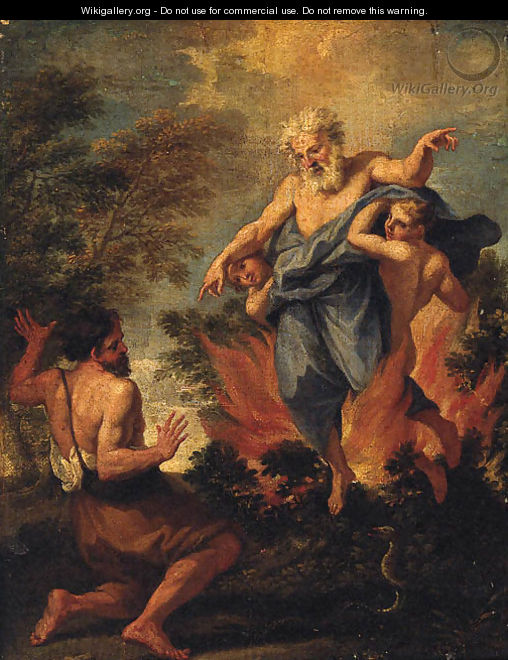 Moses and the burning Bush - (after) Filippo Lauri