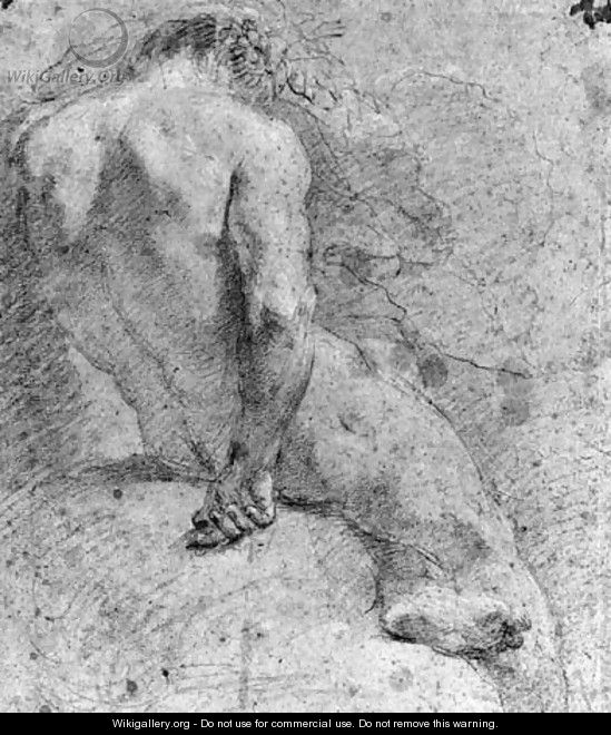 A seated nude, seen from behind - (after) Anton Domenico Gabbiani