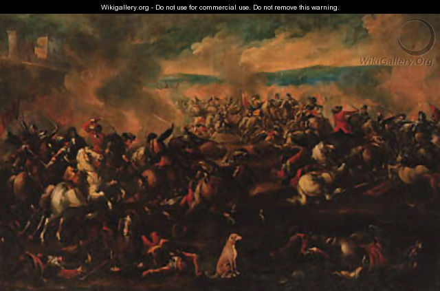 A cavalry engagement - (after) Antonio Calza