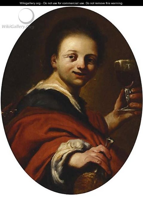 A young man drinking Chianti - (after) Antonio Amorosi