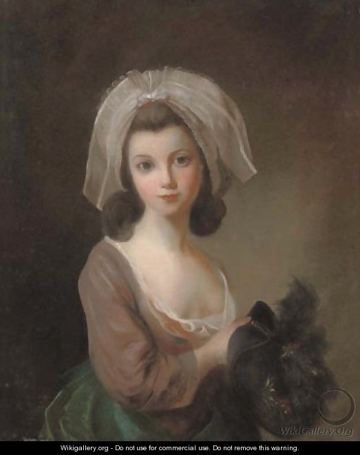 Portrait of a young lady - (after) Antoine Vestier