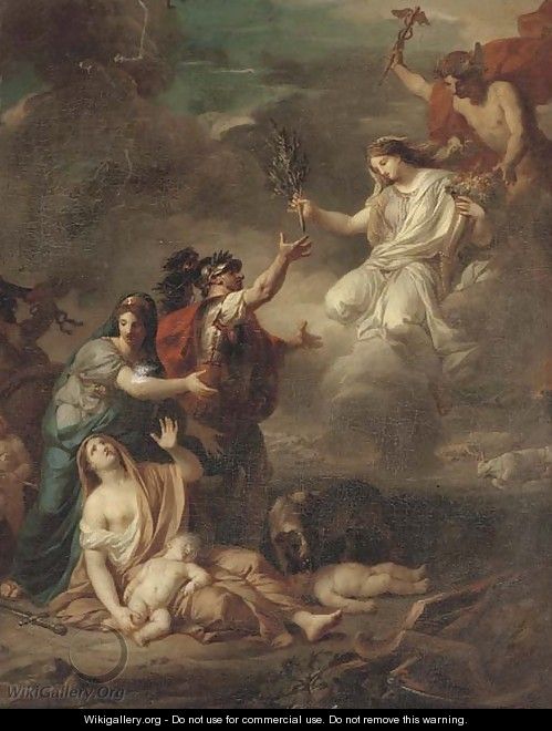 Mercury delivering Peace to the victims of war - (after) Anicet-Charles-Gabriel Lemonnier