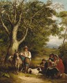 Travellers resting on a wooded track - (after) Arthur J. Stark