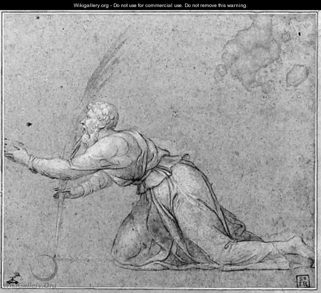 A kneeling matyr saint gesturing to the left - (after) Charles (the Elder) Erard Or Errard