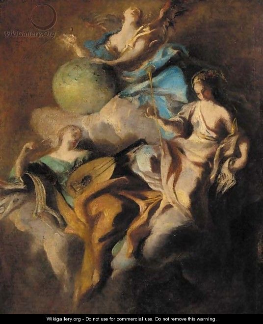 Personifications of Music, Astronomy and Rhetoric - (after) Carlo Innocenzo Carloni