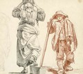 A peasant woman, seen from behind and a peasant boy - (after) Claude-Joseph Vernet