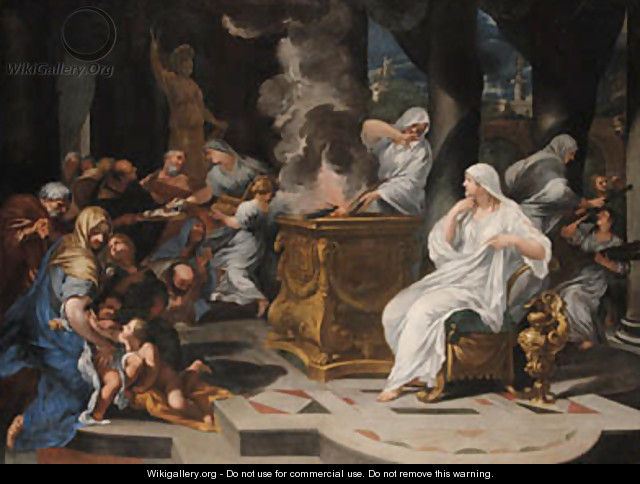 The Virgins tending the fire in the Temple of Vesta - (after) Ciro Ferri