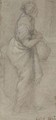 A standing woman holding a jug (recto); and A drapery study (verso) - (after) Ciro Ferri