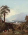 Fishermen by the River Tay, Perthshire, with Taymouth Castle beyond - (after) Charlotte Nasmyth