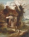 A cottage by a stream - (after) Charles Morris