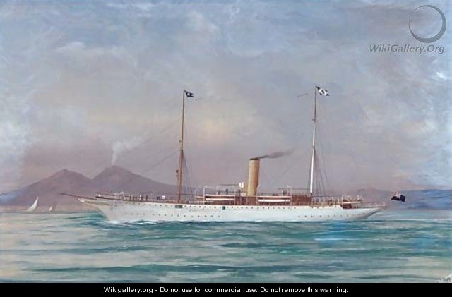 The steam yacht Mekong in the Mediterranean off Naples - (after) A. De Simone