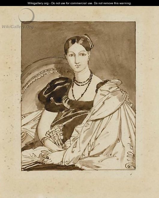 Portrait de Madame Duvaucey de Nittis en buste - (after) Ingres, Jean Auguste Dominique