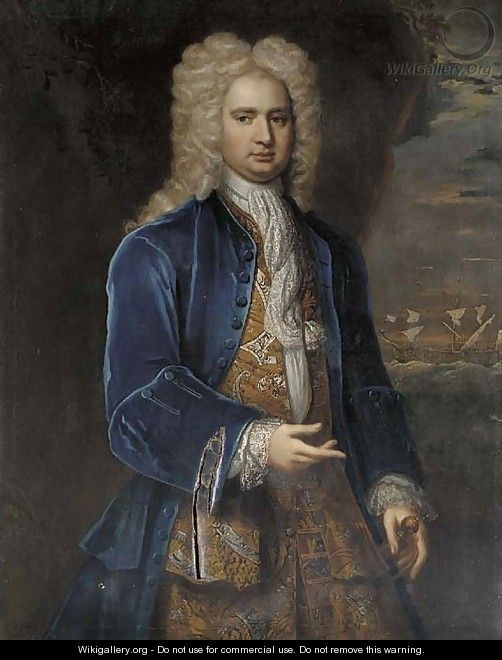 Portrait of Captain Hercules Baker (1689-1744) - (after) Alexis-Simon Belle