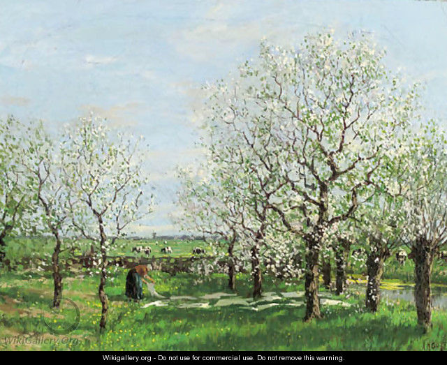 An orchard in spring - Arnold Marc Gorter