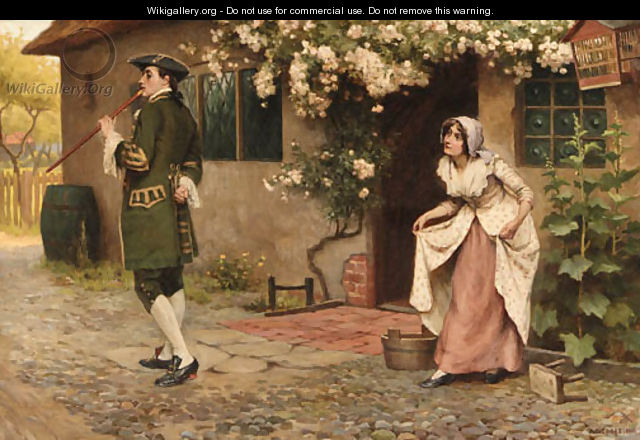An encounter outside the cottage - A.C. (after) Cooke