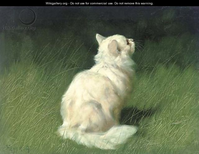 A Persian cat in a garden - Arthur Heyer