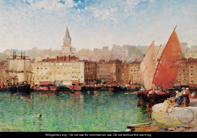 Marseilles Harbour - Arthur Joseph Meadows